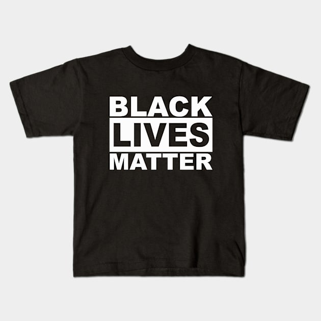 Black Lives Matter Logo (White) Kids T-Shirt by HardyShop